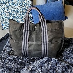 Hermès Canvas Tote - Black and Gray